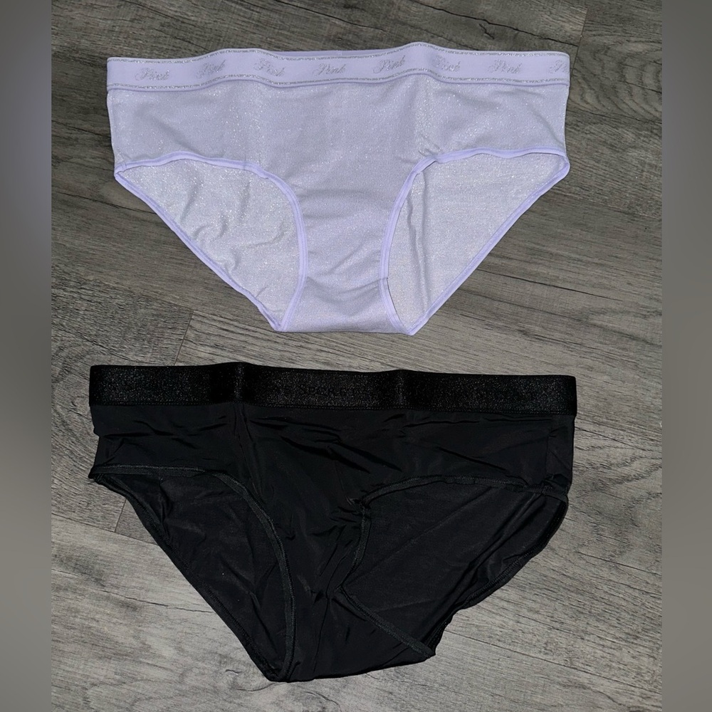 set of 2 Victoria’s Secret and Pink hiphugger hipster panties size large